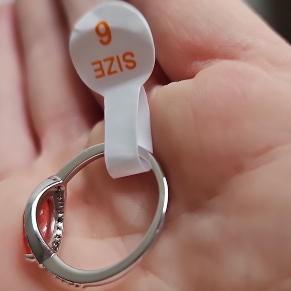 Silver, Carmelian & Quartz Gemstone Ring, New In Package, Sz 6 NWT - Picture 2 of 7